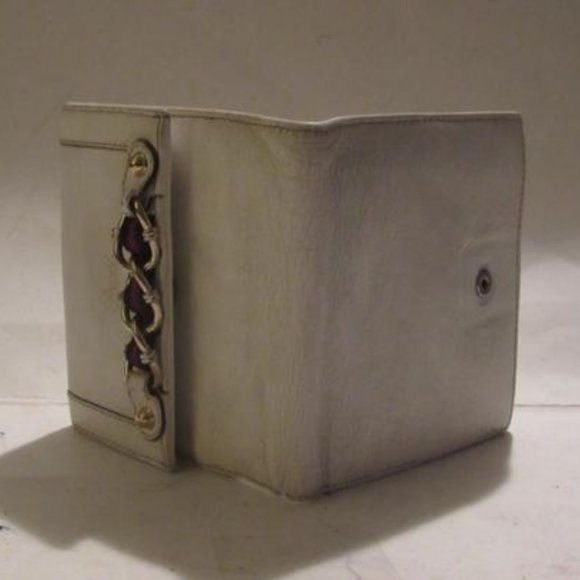 Gucci White Textured Gold Chain Red Navy Stripes - Picture 13 of 13